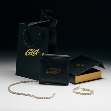 Paquete de regalo de collar y pulsera de tenis de diamantes en oro amarillo - 5 mm