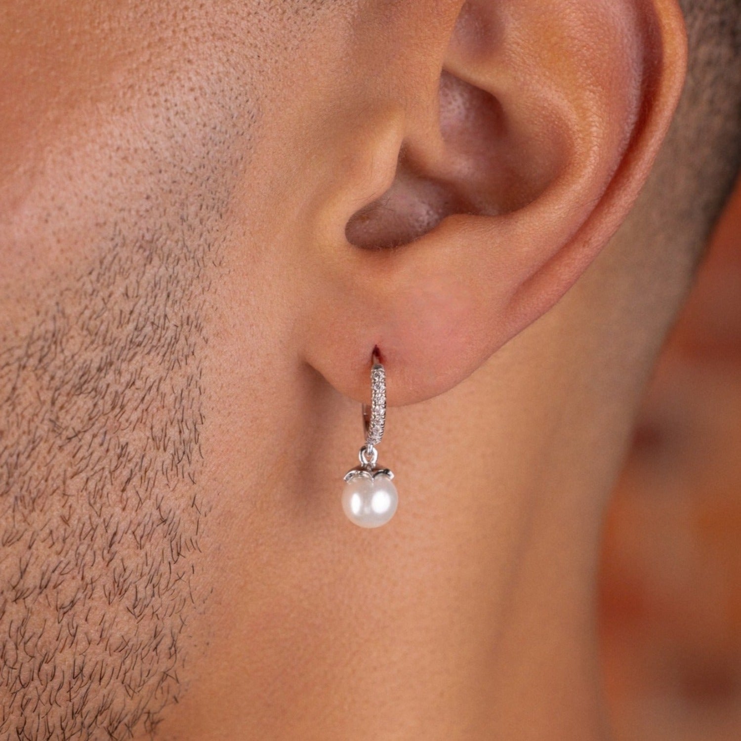 Diamond Accent Michael Hill Sleeper Earrings Pave Huggie Pearl