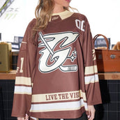 Camiseta de hockey GLD marrón y crema