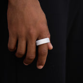 Iced Smart Ring Cover in White Gold Vermeil