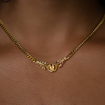 Iced Pilates Slipper Bracelet + Necklace in Yellow Gold Bundle