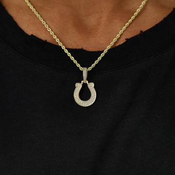 Colgante oficial NFL Micro Logo de los Indianapolis Colts en oro amarillo