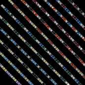 3MM Diamond Colored Tennis Chains in White Gold- All Colors