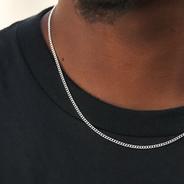Micro cubana en oro blanco - 2mm