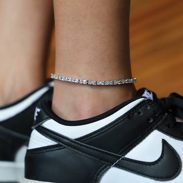 Tobillera de tenis de diamantes de corte ovalado mixto - 3 mm