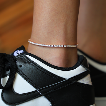 Tobillera de Tenis con Diamantes en Oro Rosa - 2 mm