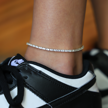 Tobillera de tenis de diamantes en oro amarillo - 2mm