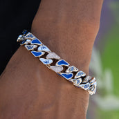 Pulsera cubana oficial MLB Stealth de los New York Yankees en oro blanco