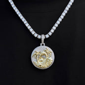 Iced Miami Pendant in White Gold