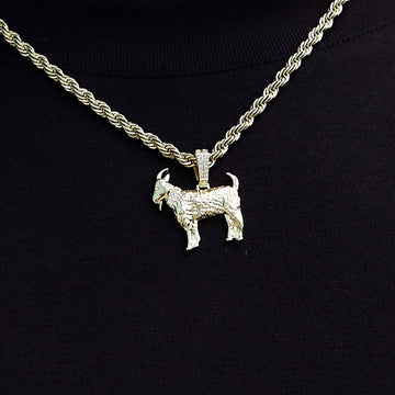 Micro Simple Goat Pendant in Yellow Gold