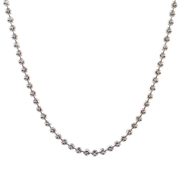 Moon Cut Ball Necklace in Sterling Silver - 2mm