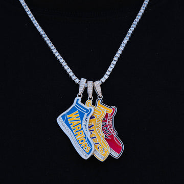 Dije de zapatilla oficial de los Golden State Warriors de la NBA en oro blanco
