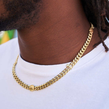 Cadena cubana Miami de 8 mm Golden State Warriors - Oro