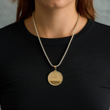 Colgante de Moneda Oficial de la NBA de los Atlanta Hawks en Oro Amarillo