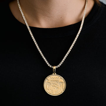 Colgante oficial de moneda NBA de los Sacramento Kings en oro amarillo