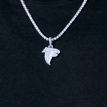 Micro Atlanta Falcons Official NFL Logo Pendant in White Gold
