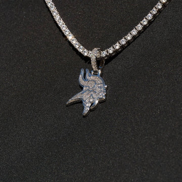 Minnesota Vikings Official NFL Micro Logo Pendant in White Gold