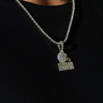 Micro Cleveland Browns Official NFL Logo Pendant Yellow Gold