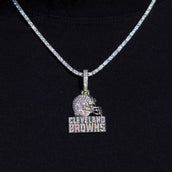 Micro Cleveland Browns Official NFL Logo Pendant Yellow Gold
