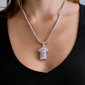 Buffalo Bills Josh Allen Official NFL Jersey #17 Pendant in White Gold