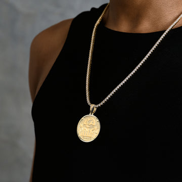 Colgante oficial de moneda de la NFL de Los Angeles Rams en oro amarillo