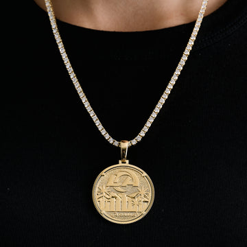 LA Rams Official NFL Coin Pendant in Yellow Gold