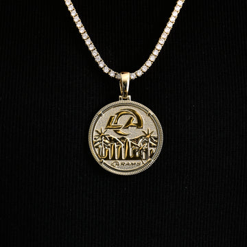 LA Rams Official NFL Coin Pendant in Yellow Gold