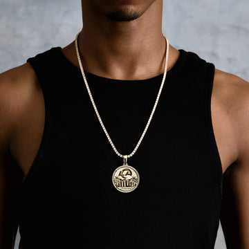 Colgante oficial de moneda de la NFL de Los Angeles Rams en oro amarillo
