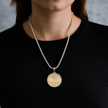 New England Patriots Official NFL Coin Pendant in Yellow Gold