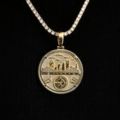 Colgante de moneda oficial de la NFL de los Pittsburgh Steelers en oro amarillo