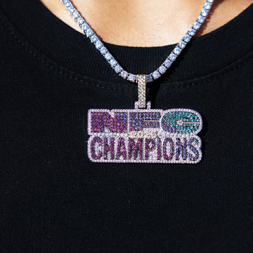 Iced 2025 NFC Champions Official NFL Pendant in White Gold
