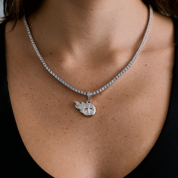 Tennessee Titans Official NFL Micro Logo Pendant in White Gold