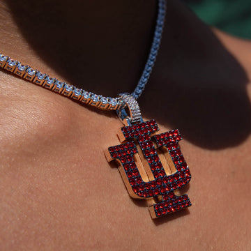 Indiana University Official NCAA Primary Logo Pendant in White Gold