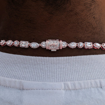 Mixed Diamond Pave Chain in Rose Gold