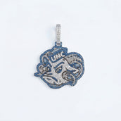 North Carolina Tar Heels Mascot in White Gold