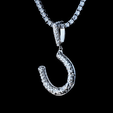 Colgante de Herradura Sencillo en Oro Blanco
