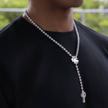Collar lariat oficial de los Philadelphia Phillies de la MLB en oro blanco