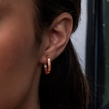 Polished Round Hoop Earrings in Rose Gold