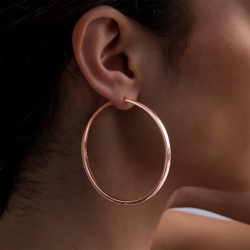 Pendientes de Aro Redondos Pulidos de Oro Rosa