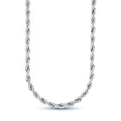 Cadena de cuerda de plata de ley - 6mm