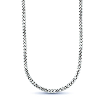 Cadena Cubana Miami de Plata Esterlina - 5mm