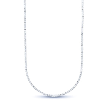 Moissanite Diamond Tennis Necklace in Sterling Silver - 2mm