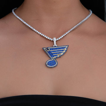 St. Louis Blues Official NHL Logo Pendant in White Gold