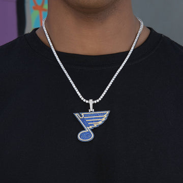 St. Louis Blues Official NHL Logo Pendant in White Gold