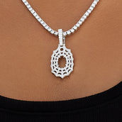 Iced Web Pendant in White Gold
