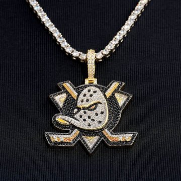 Colgante del logo oficial de los Anaheim Ducks de la NHL en oro amarillo