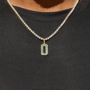 Colgante Micro Bloque Numérico en Oro Amarillo
