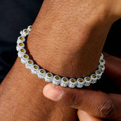 Pulsera Brazalete Multidimensional Canary Iced en Oro Blanco