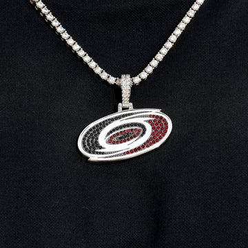 Colgante con el logotipo oficial de los Carolina Hurricanes de la NHL en oro blanco