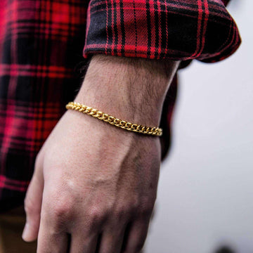 Pulsera cubana de Miami de oro amarillo - 5 mm